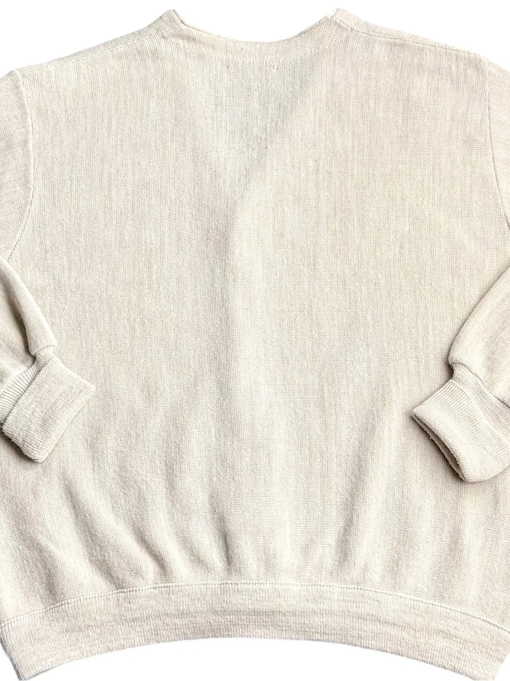 Vintage IZOD Cardigan Sweater Mens XL Beige Made in USA Acrylic Knit Preppy Logo